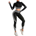 2 piece high waist zip down suit
