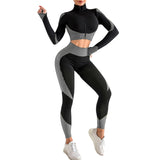 2 piece high waist zip down suit