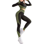 2 piece high waist zip down suit