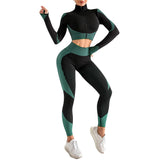 2 piece high waist zip down suit
